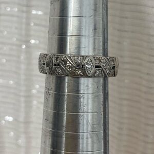 Unique Vintage Silver/Platinum and Diamond Ring